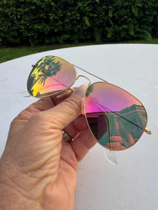 Ray-Ban RB3025 Aviator Sunglasses 112/4T Gold/Pink Flash Lens main image 13